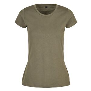Build Your Brand Womens/Ladies Basic T-Shirt / Olive